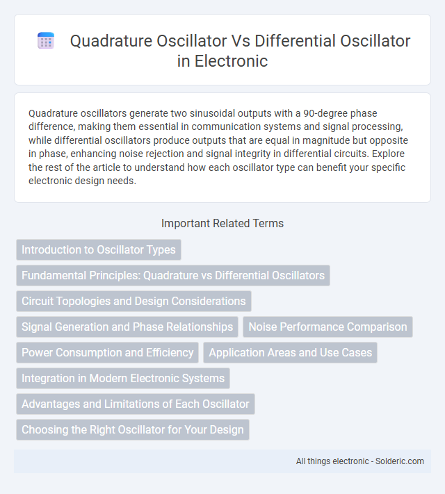 Differential oscillator vs Quadrature oscillator - What is the difference?