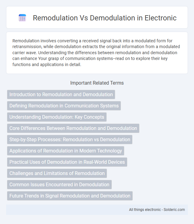 Demodulation vs Remodulation - What is the difference?