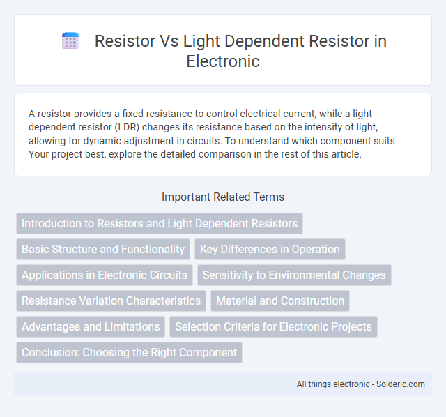 Light Dependent Resistor vs Resistor - What is the difference?