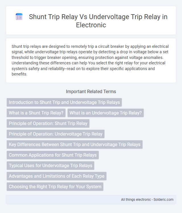 Shunt Trip Relay vs Undervoltage Trip Relay - What is the difference?