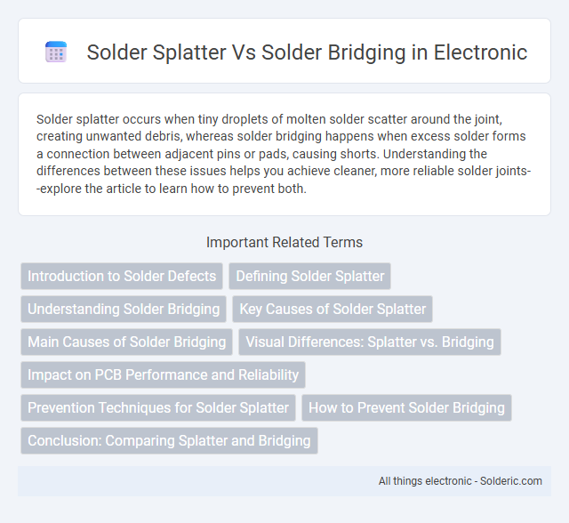 Solder bridging vs solder splatter - What is the difference?