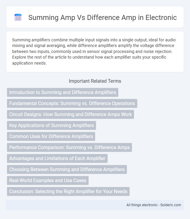 Difference Amp vs Summing Amp - What is the difference?