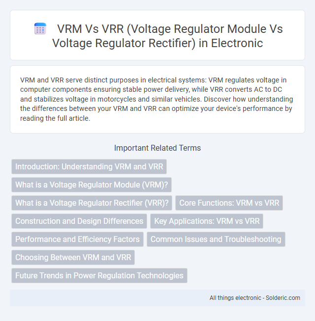 VRM vs VRR (Voltage Regulator Module vs Voltage Regulator Rectifier) - What is the difference?
