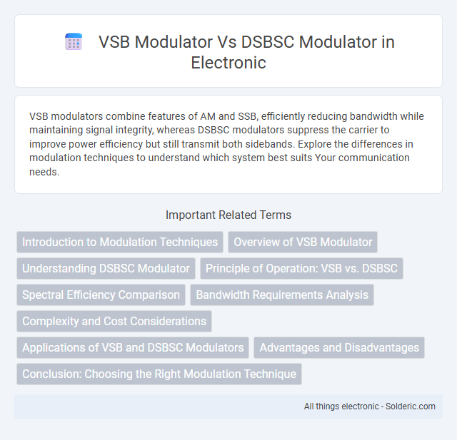 DSBSC modulator vs VSB modulator - What is the difference?