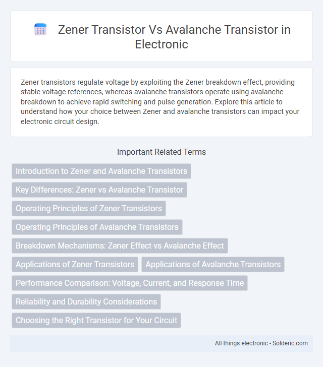 Avalanche transistor vs Zener transistor - What is the difference?