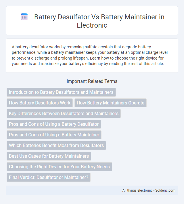 Battery Desulfator vs Battery Maintainer - What is the difference?