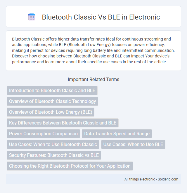 Bluetooth Classic vs BLE - What is the difference?