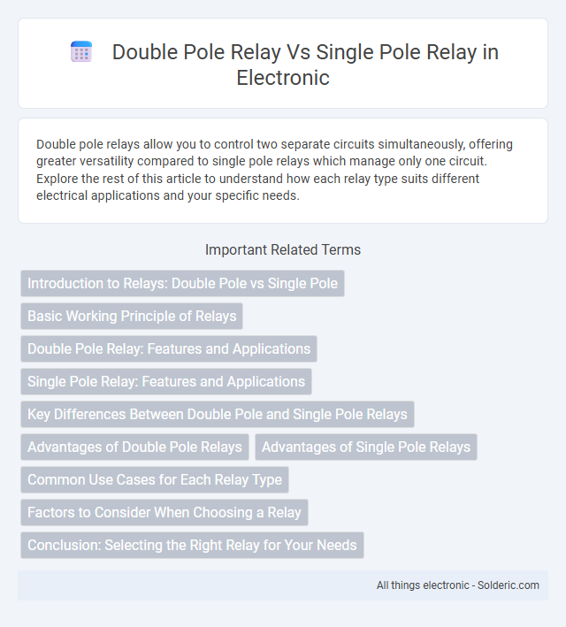Single Pole Relay vs Double Pole Relay - What is the difference?