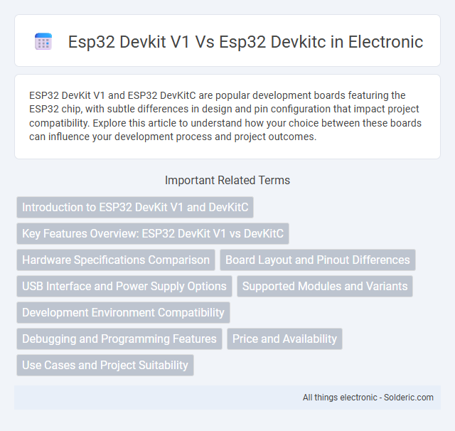 ESP32 DevKit V1 vs ESP32 DevKitC - What is the difference?