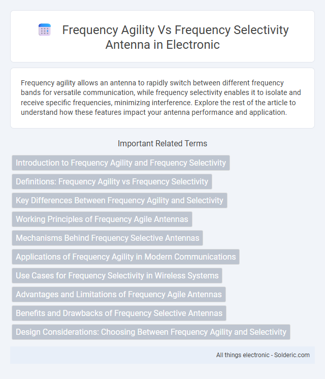 Frequency Agility vs Frequency Selectivity Antenna - What is the difference?