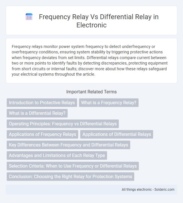 Differential relay vs frequency relay - What is the difference?