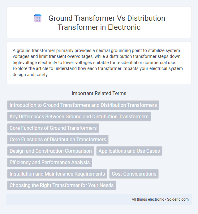 Comparison: Distribution Transformer vs. Ground Transformer - What is the difference?