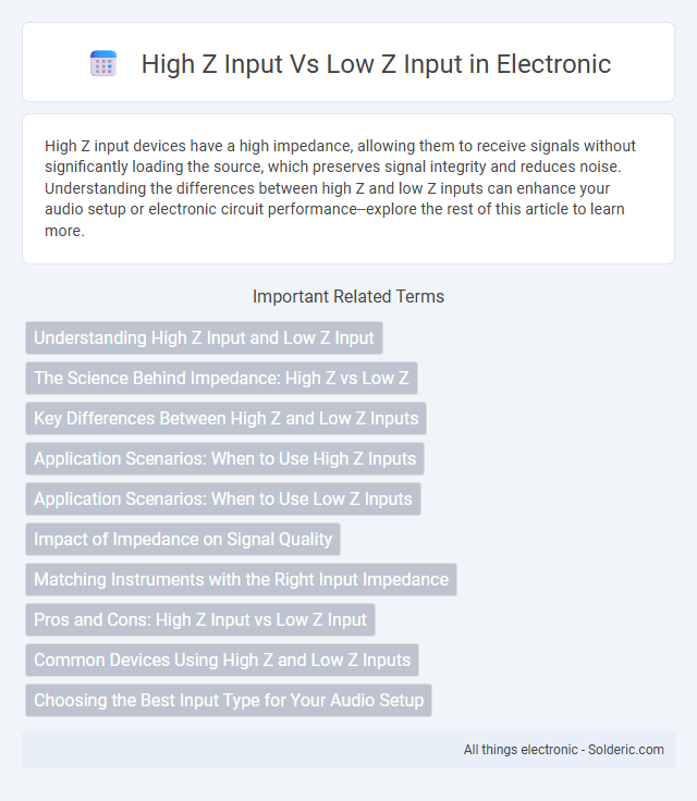 Low Z Input vs High Z Input - What is the difference?