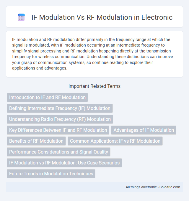 RF Modulation vs IF Modulation - What is the difference?