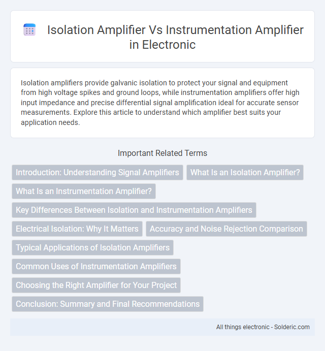 Here is the correctly alphabetized title:
Instrumentation Amplifier vs Isolation Amplifier - What is the difference?
