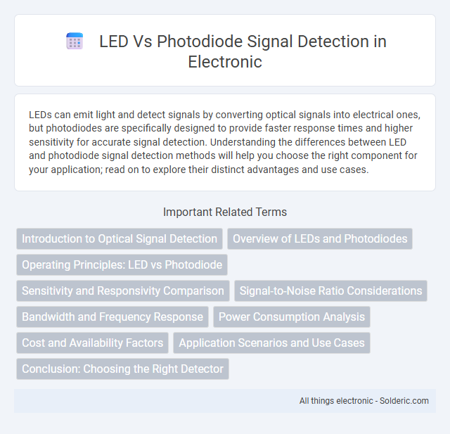 Photodiode vs LED Signal Detection - What is the difference?