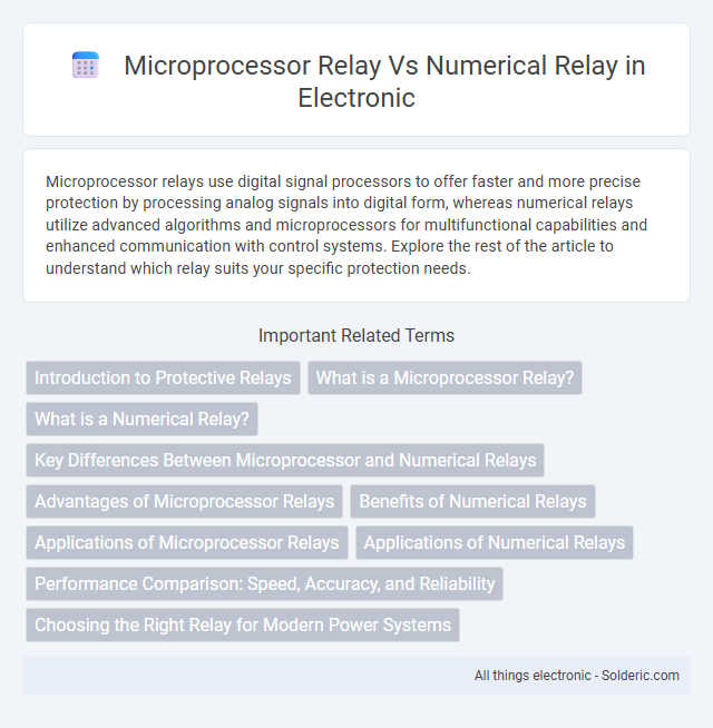 Microprocessor Relay vs Numerical Relay - What is the difference?