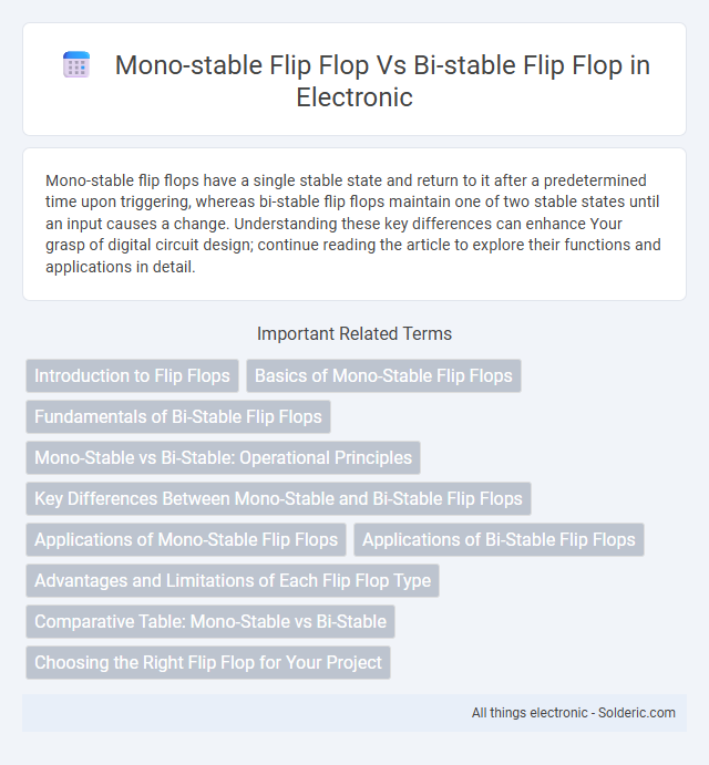Bi-stable Flip Flop vs Mono-stable Flip Flop - What is the difference?
