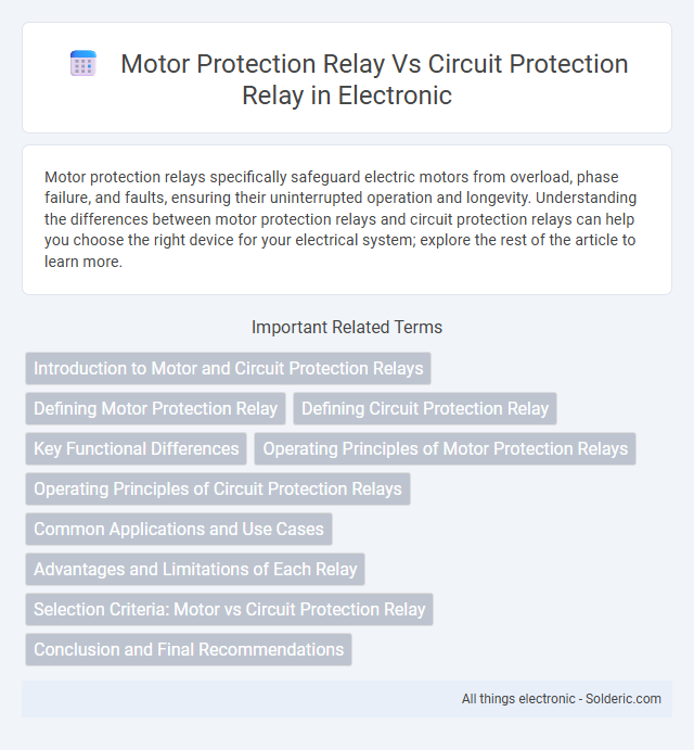 Circuit Protection Relay vs Motor Protection Relay - What is the difference?