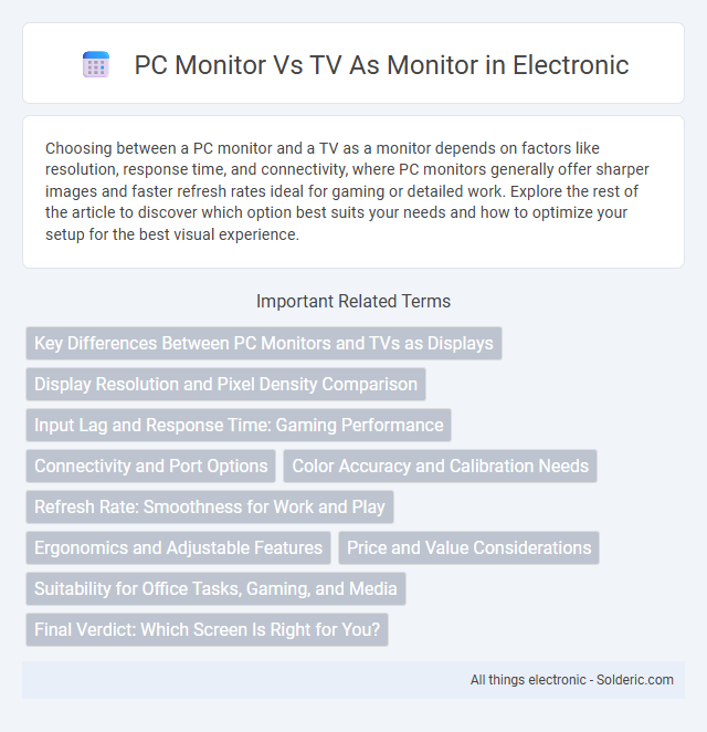 PC Monitor vs TV as Monitor - What is the difference?