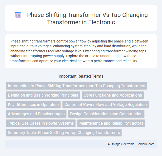 Phase Shifting Transformer vs Tap Changing Transformer - What is the difference?