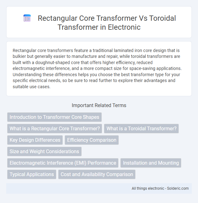Rectangular Core Transformer vs Toroidal Transformer - What is the difference?