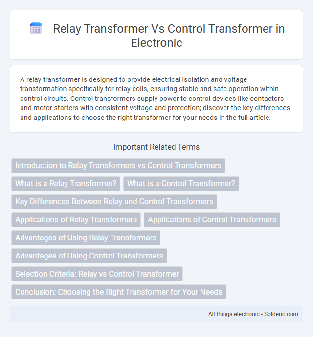 Control Transformer vs Relay Transformer - What is the difference?