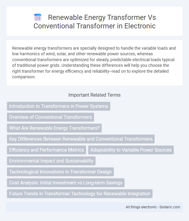 Conventional Transformer vs Renewable Energy Transformer - What is the difference?