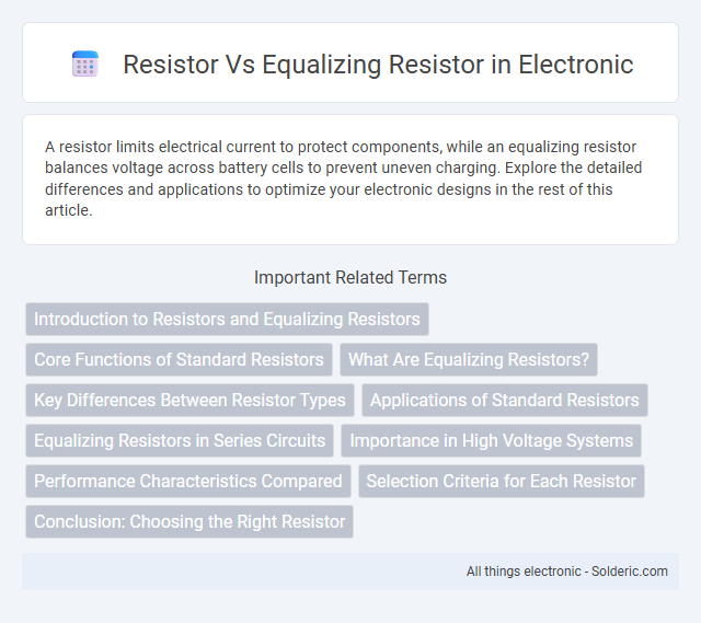 Equalizing Resistor vs Resistor - What is the difference?