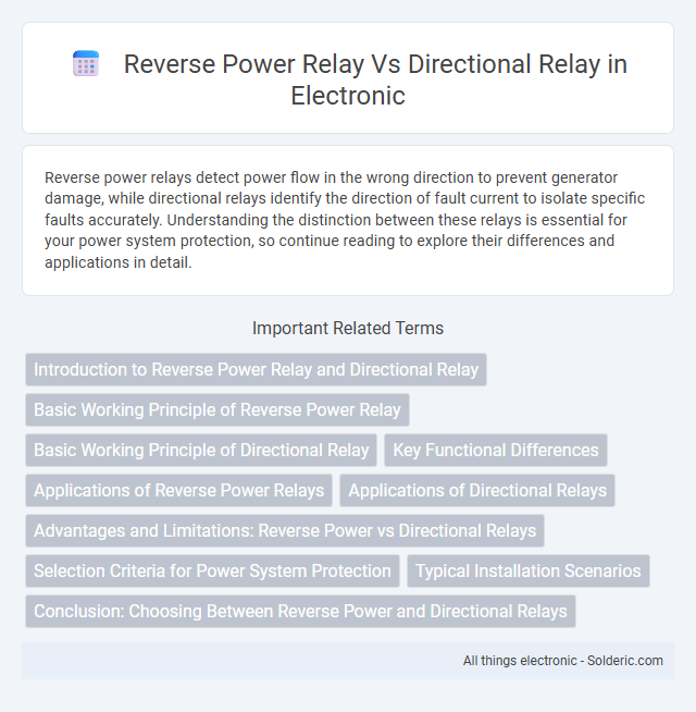 Directional Relay vs Reverse Power Relay - What is the difference?