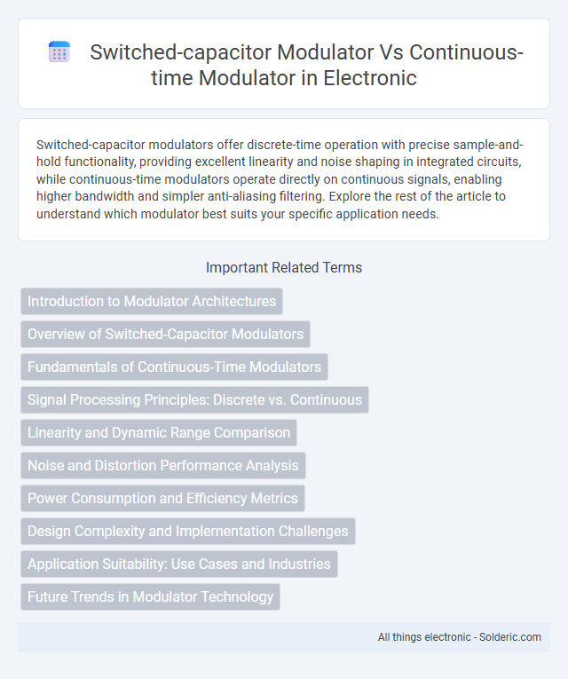 Continuous-time modulator vs Switched-capacitor modulator - What is the difference?