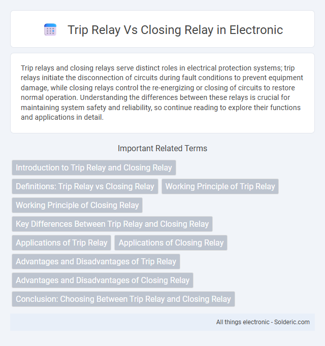 Closing Relay vs Trip Relay - What is the difference?