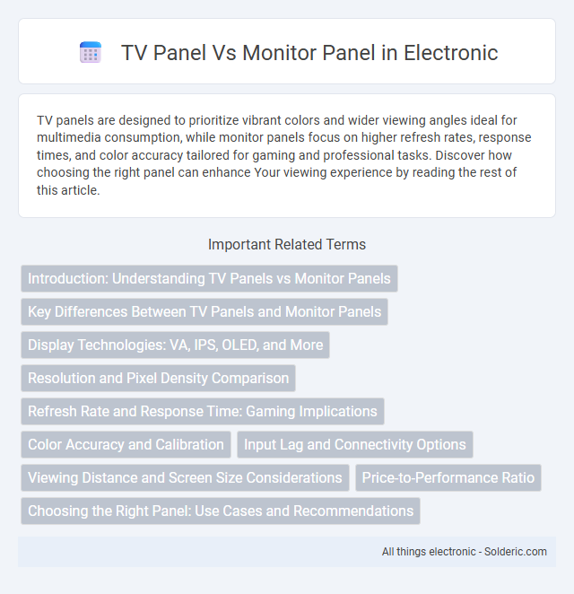 Monitor panel vs TV panel - What is the difference?
