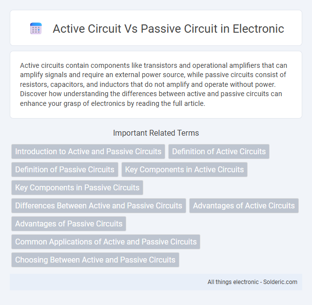 Passive Circuit vs Active Circuit - What is the difference?