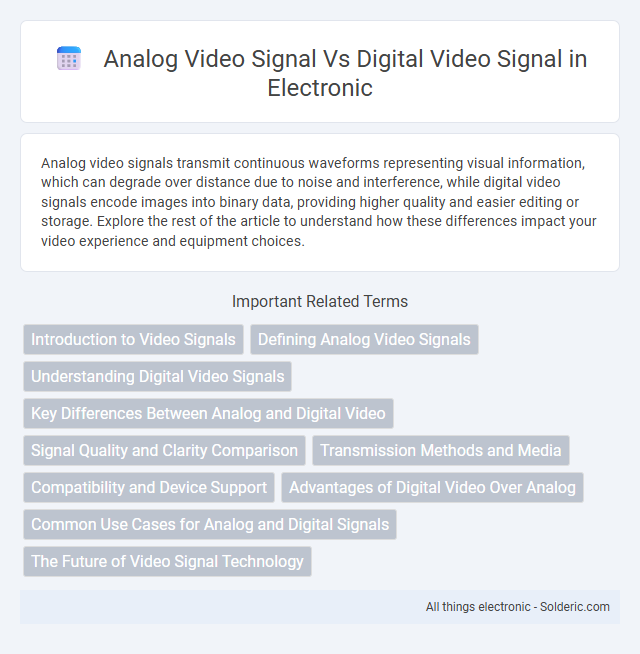 Digital video signal vs analog video signal - What is the difference?