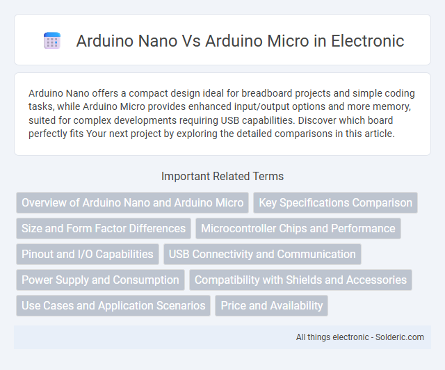 Arduino Micro vs Arduino Nano - What is the difference?
