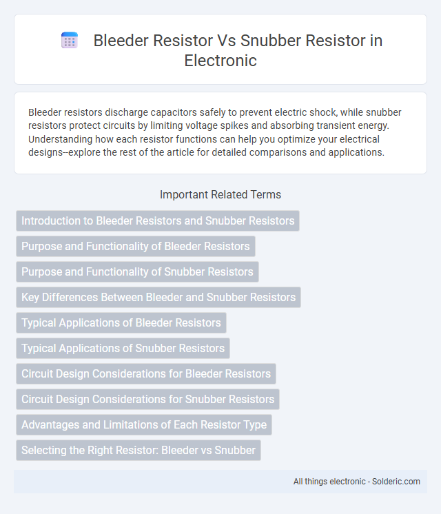 Bleeder Resistor vs Snubber Resistor - What is the difference?