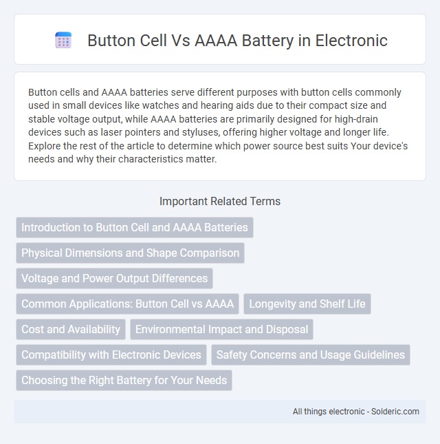 AAAA Battery vs Button Cell - What is the difference?