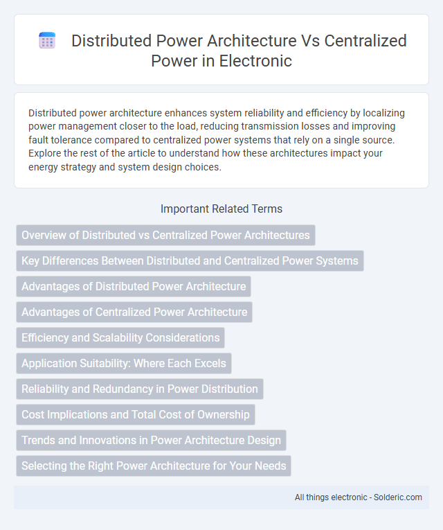 Centralized Power vs Distributed Power Architecture - What is the difference?