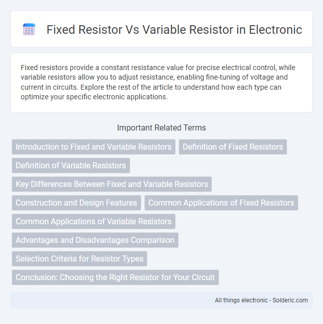 Fixed resistor vs variable resistor - What is the difference?