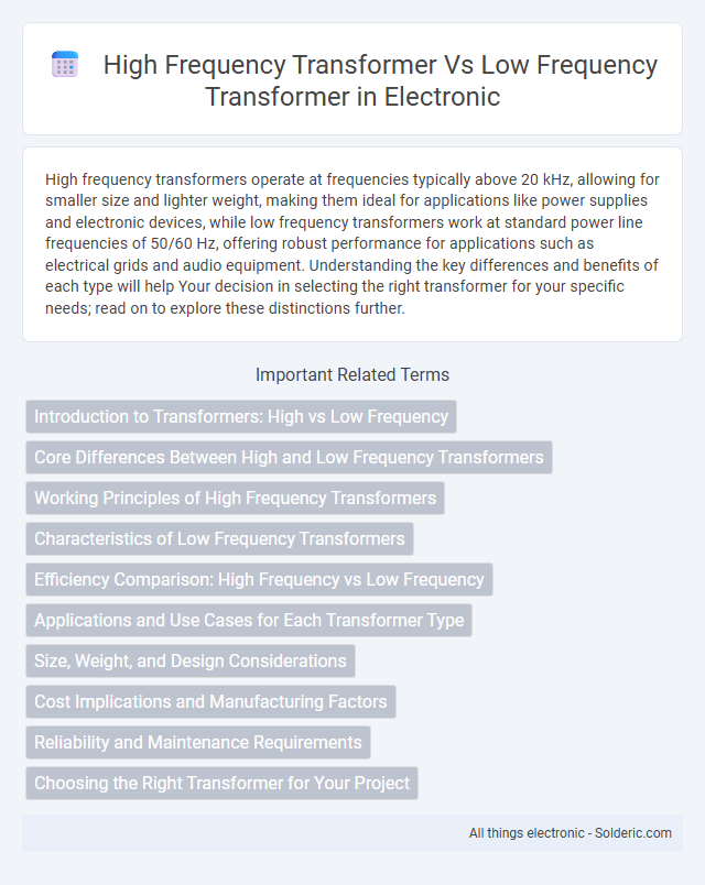 High Frequency Transformer vs Low Frequency Transformer - What is the difference?
