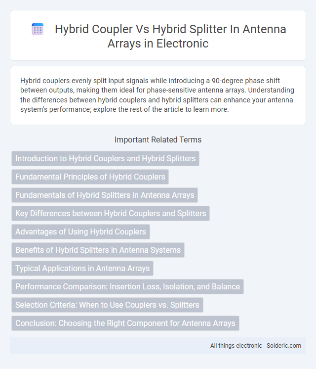 Hybrid coupler vs hybrid splitter in antenna arrays - What is the difference?