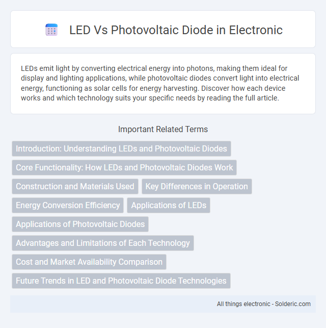 Photovoltaic Diode vs LED - What is the difference?