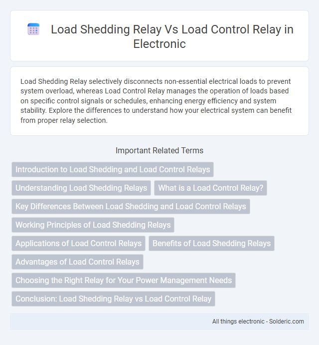 Load Control Relay vs Load Shedding Relay - What is the difference?