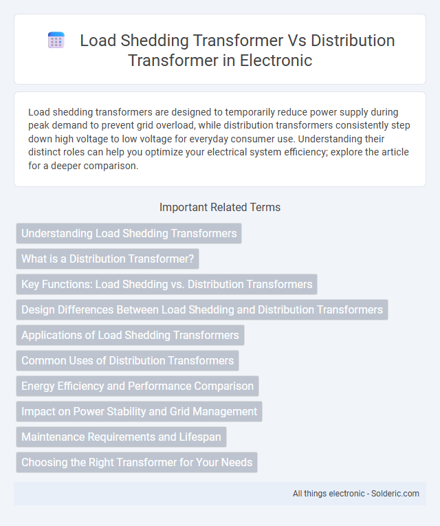 Distribution Transformer vs Load Shedding Transformer - What is the difference?