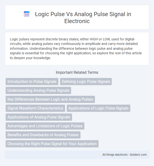 Analog Pulse Signal vs Logic Pulse - What is the difference?