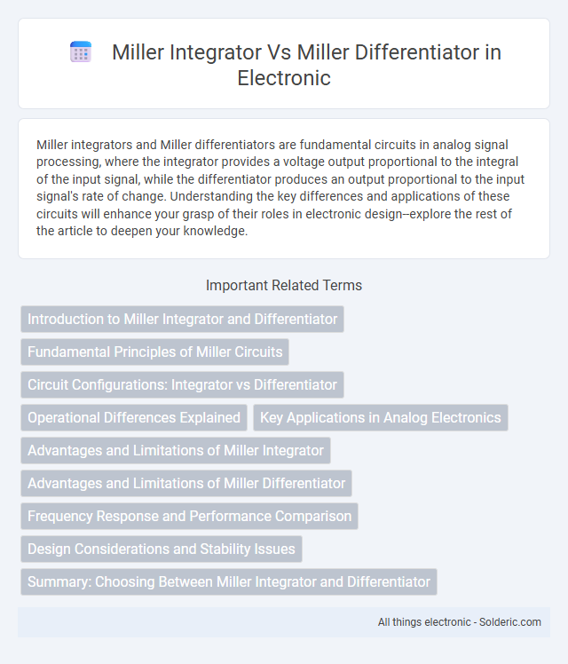 Miller differentiator vs Miller integrator - What is the difference?