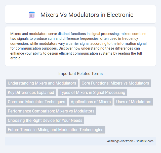 Modulators vs Mixers - What is the difference?