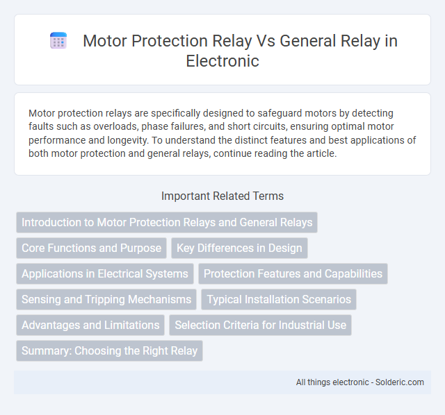 General Relay vs Motor Protection Relay - What is the difference?