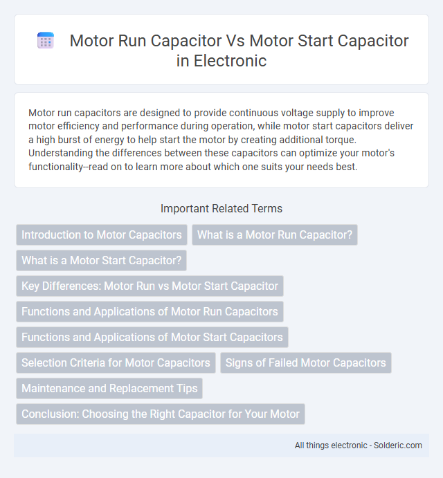 Motor Run Capacitor vs Motor Start Capacitor - What is the difference?